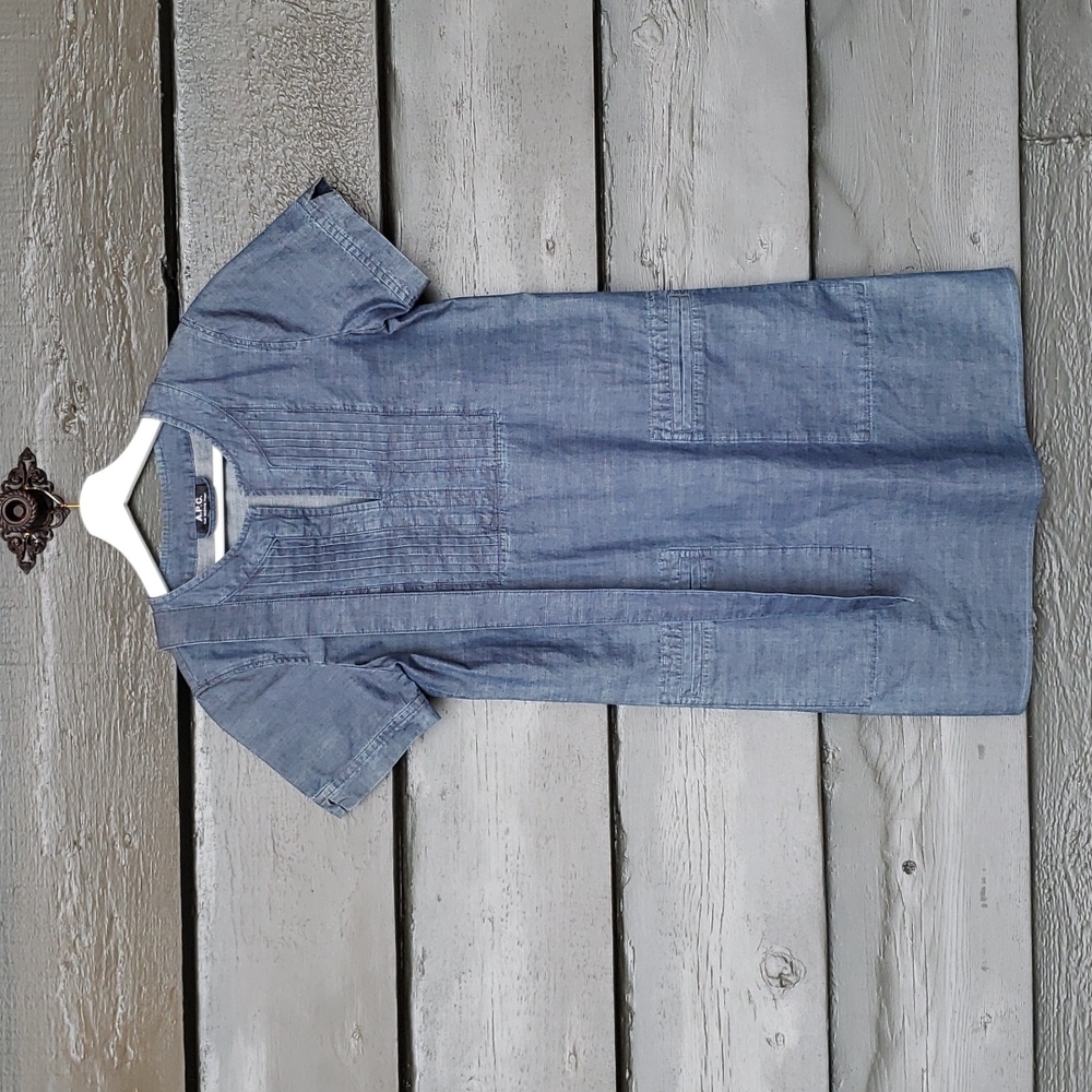 A.P.C. Indigo Cotton Italian Chambray Denim Tie-Front Jess Dress sz 34/XS Womens - Picture 8 of 16